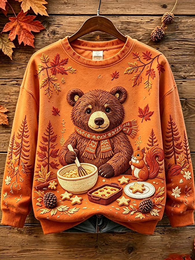 Women's Casual Printed Long-Sleeve Sweatshirt