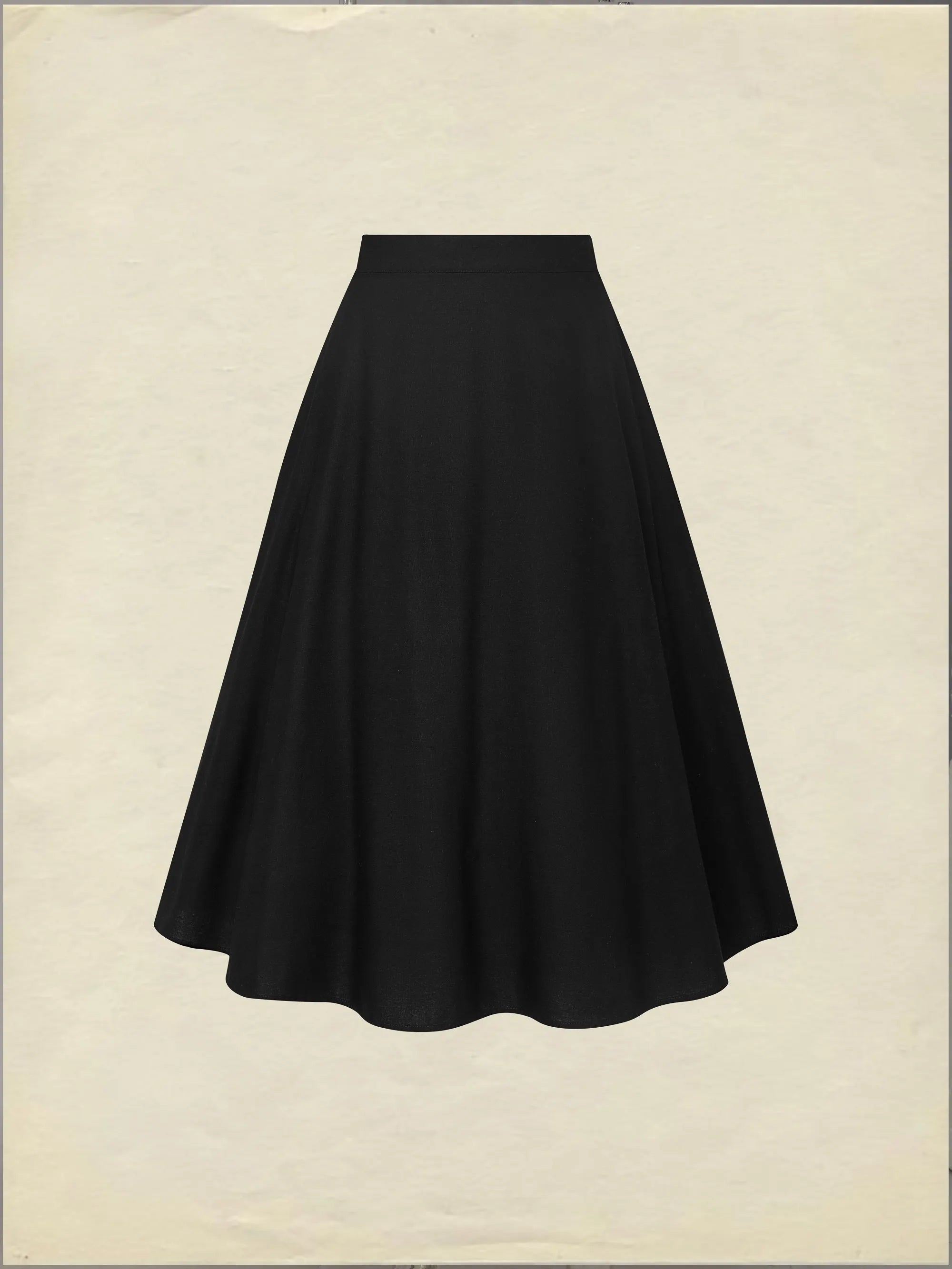Midi Linen Skirt Set, Long Sleeves, Lapel Collar, Plain, Button Design, Vintage, White