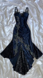 Lace Satin Mermaid Evening Gown