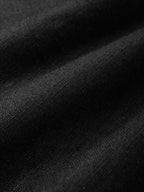 Maxi Cotton Dress, Short Sleeve, Shawl Collar, Plain, Summer, Black