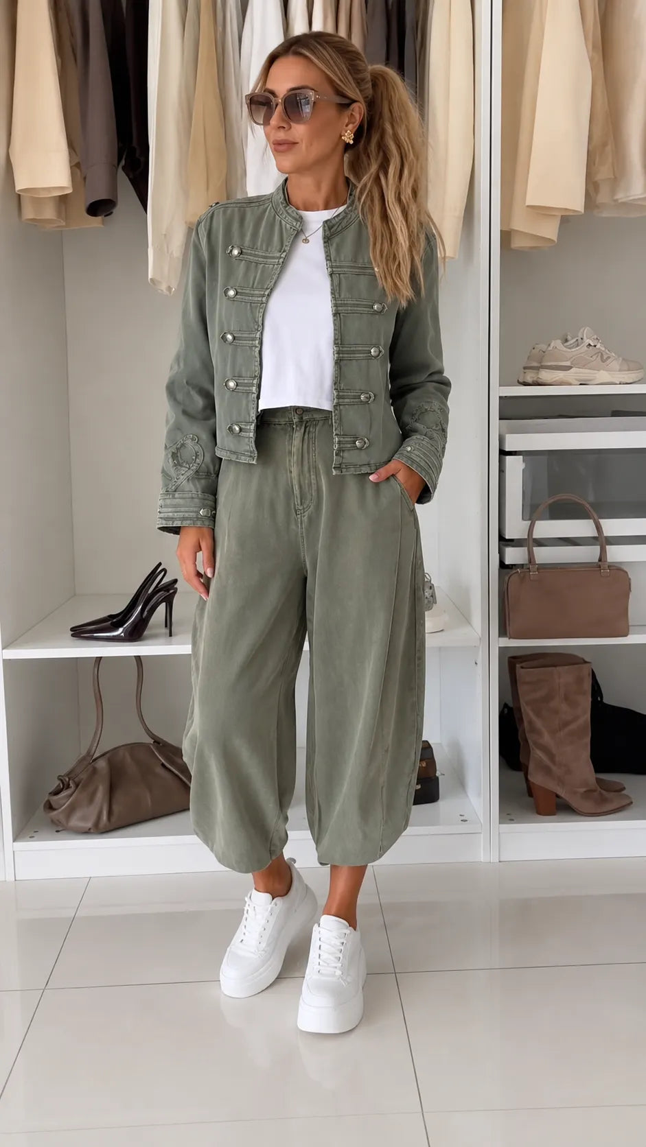 Retro Jacket & Balloon Pants Matching Set