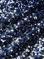 Navy Blue Ombre Sequin Deep V Neck Sleeveless Sheath Maxi Dress