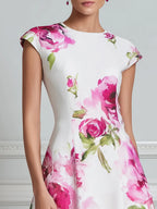 Blossom Muse Floral Fit-and-Flare Midi Dress