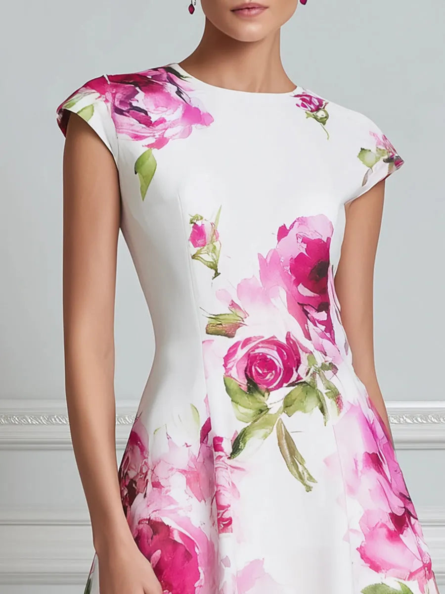 Blossom Muse Floral Fit-and-Flare Midi Dress