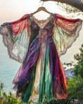 Summer Holiday Ruffle Lace Contrast Maxi Dress b289