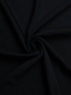 Black Applique Rhinestone Knit Square Neck Sleeveless Sheath Gown Dress