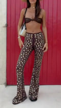 Silver Ring Print Flare Pants