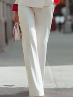 Bold Red And White Double-Breasted Suit Set