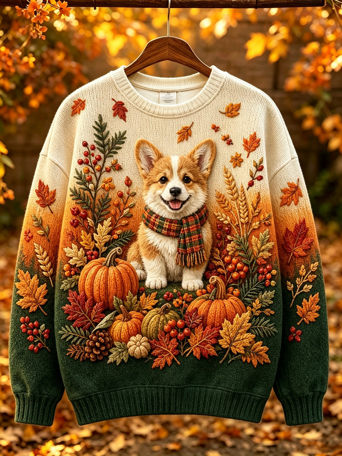 Women's Autumn Dog Printed Casual Sweatshirt