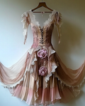 Summer Vacation Irregular Lace Patchwork Dress fdbd