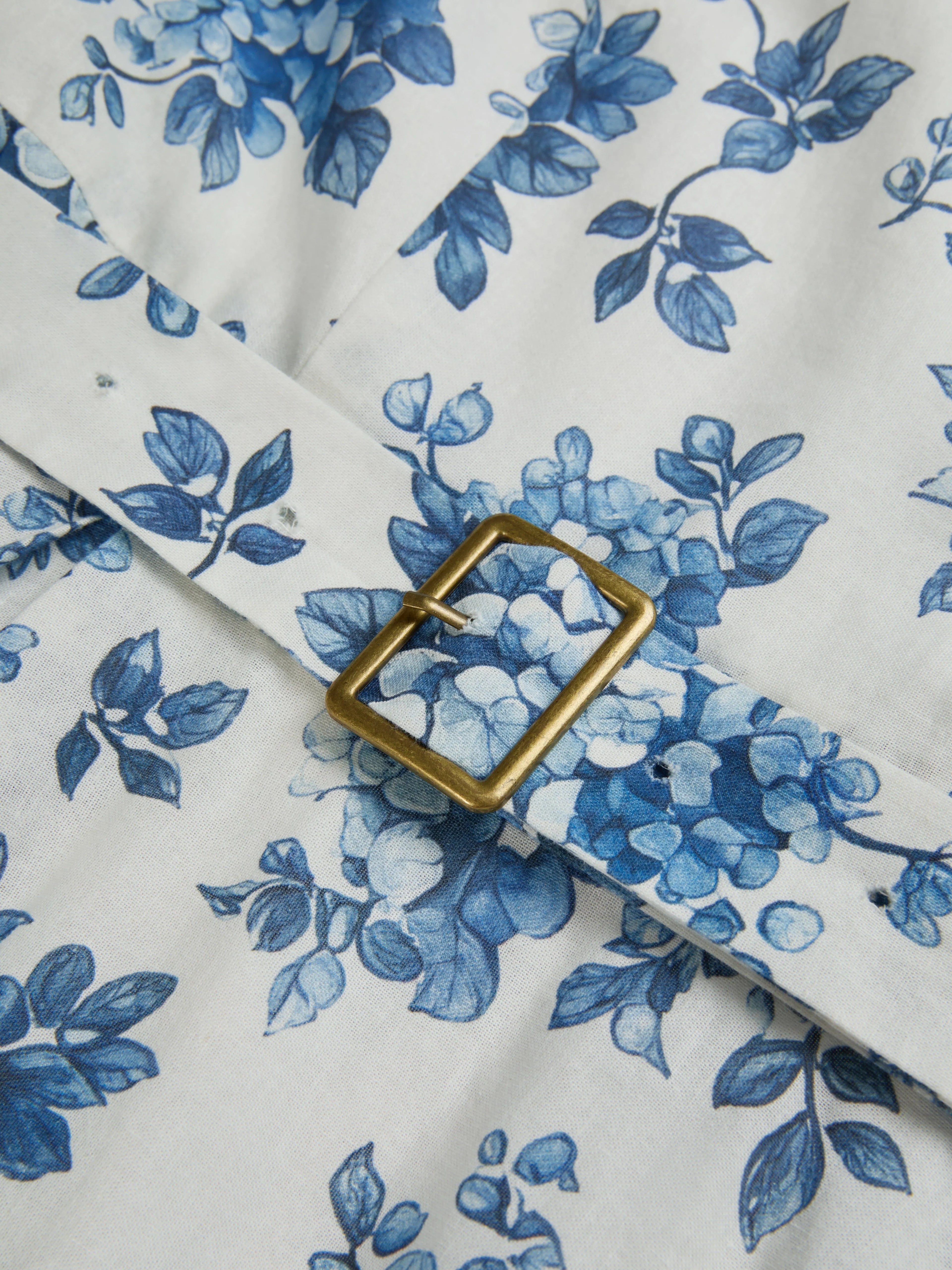 Maxi Linen Dress , Sleeveless, Round Neck, Floral, Belt Design, Vacation, Vintage, Blue