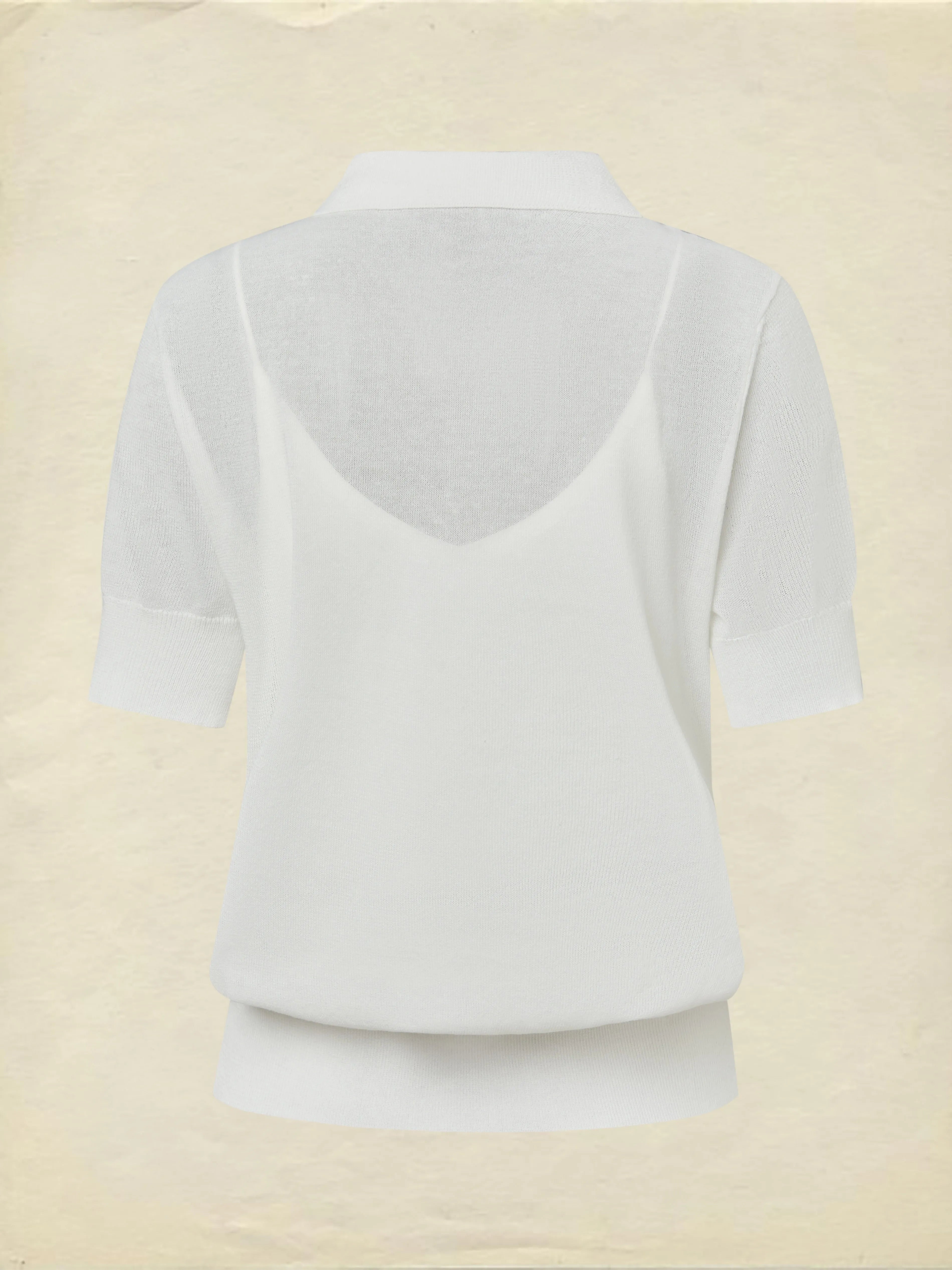 Sweater, Short Sleeves, Shawl Collar, Floral, Button Design, Inner Vest Not Included, White