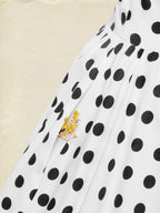 Maxi Cotton Dress , Sleeveless, Square Neck, Polka Dots, Suspenders, Vintage, White