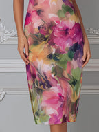 Floral Impressionist Sheath Dress