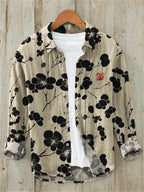 Cherry Blossom Japanese Lino Art Linen Blend Shirt