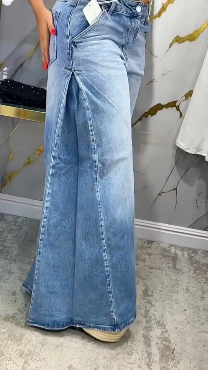 Light Wash Wide Leg Denim Jeans