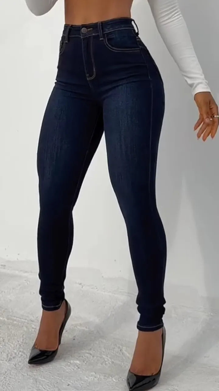 Dark Wash High Waist Skinny Denim Jeans