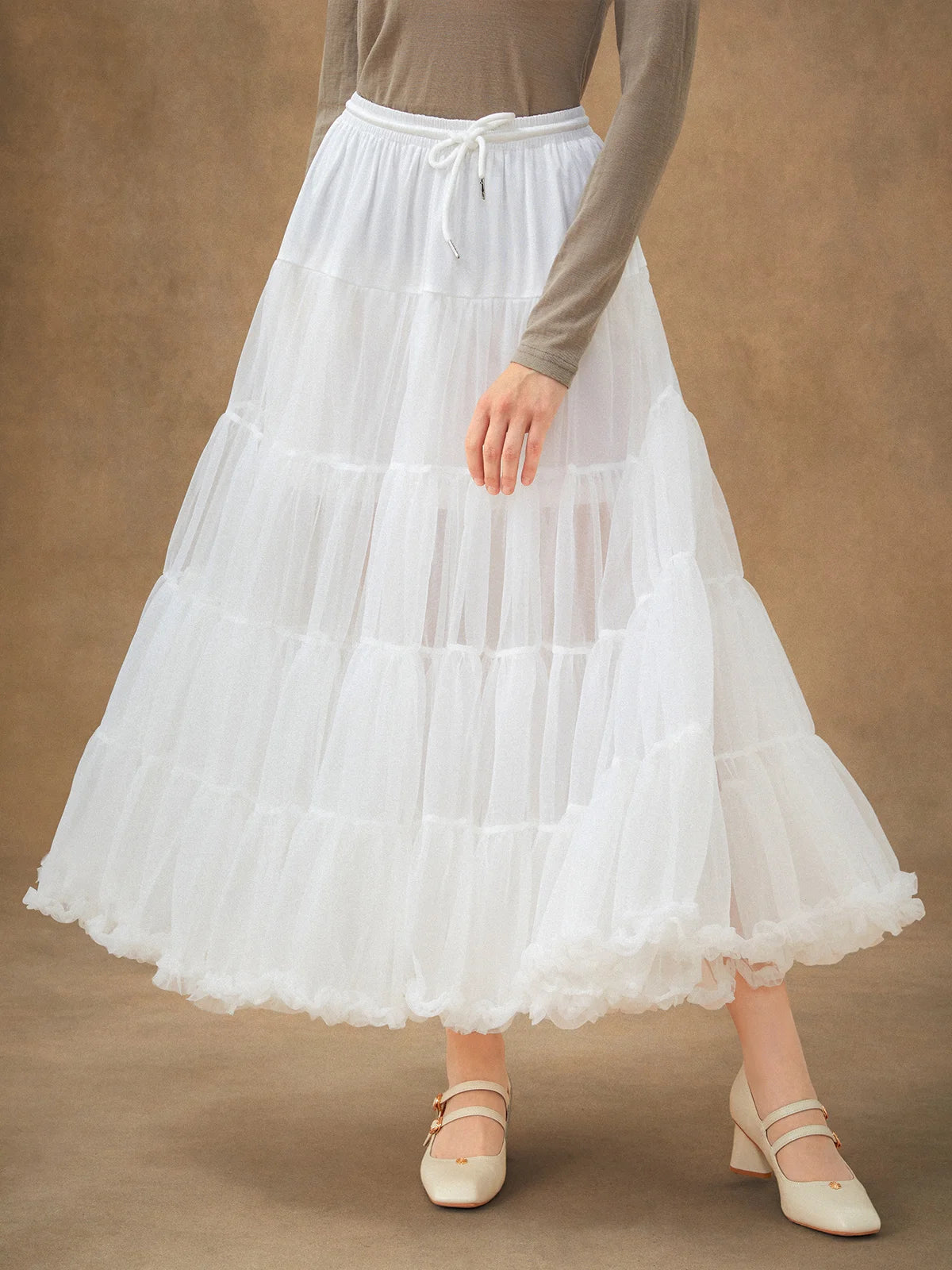 Jane Collection - Multi-Layered Petticoat for Effortless Volume-White