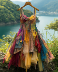 Summer Irregular Lace Patchwork BeadedRuffle Dress cd4c