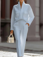 Luxe Oversized Shirt & Tailored Trouser Two-Piece Set