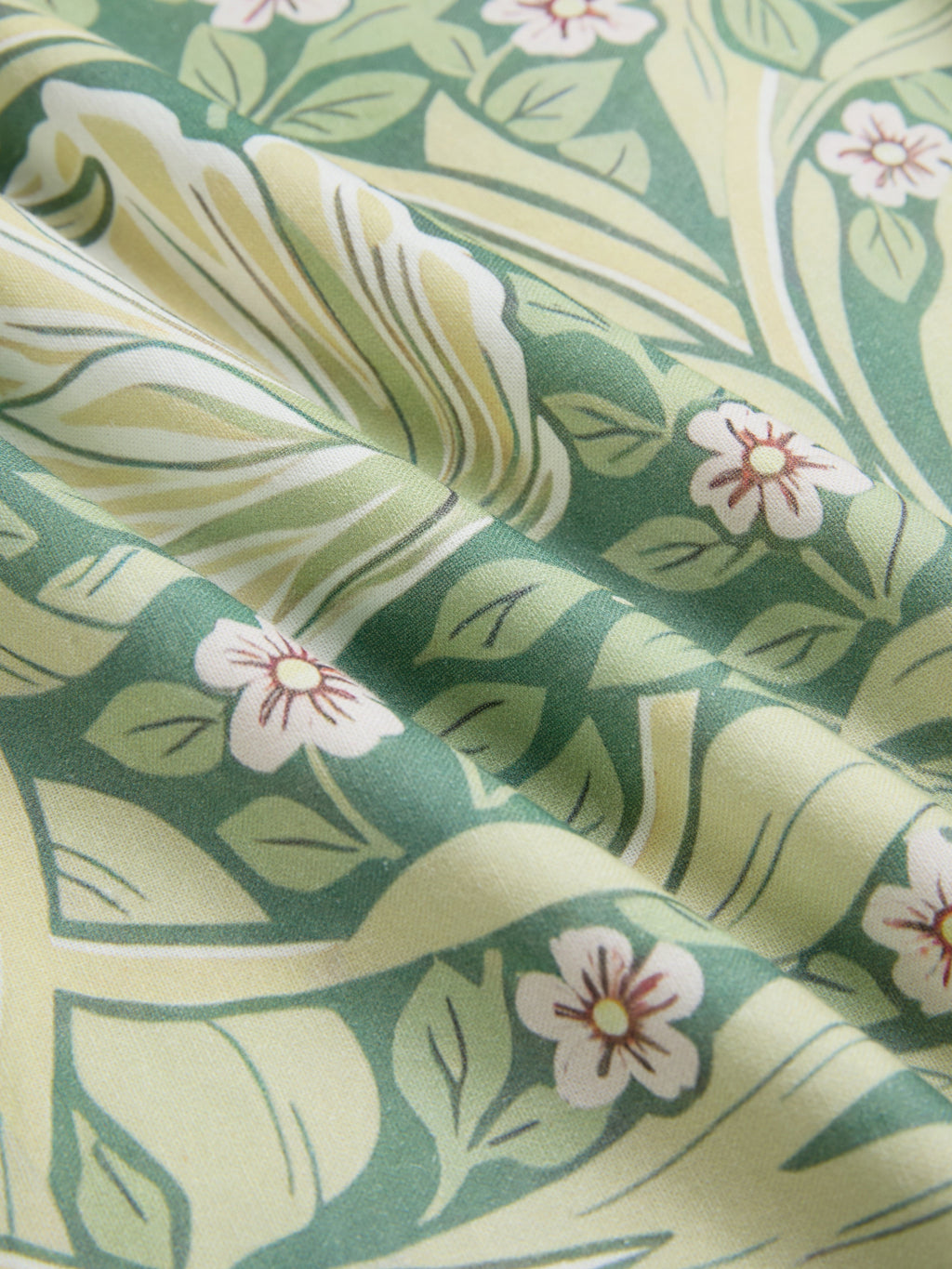 Maxi Linen Dress, Half Sleeve, Lapel Collar, Paisley, Button Design, Vacation, Vintage, Green
