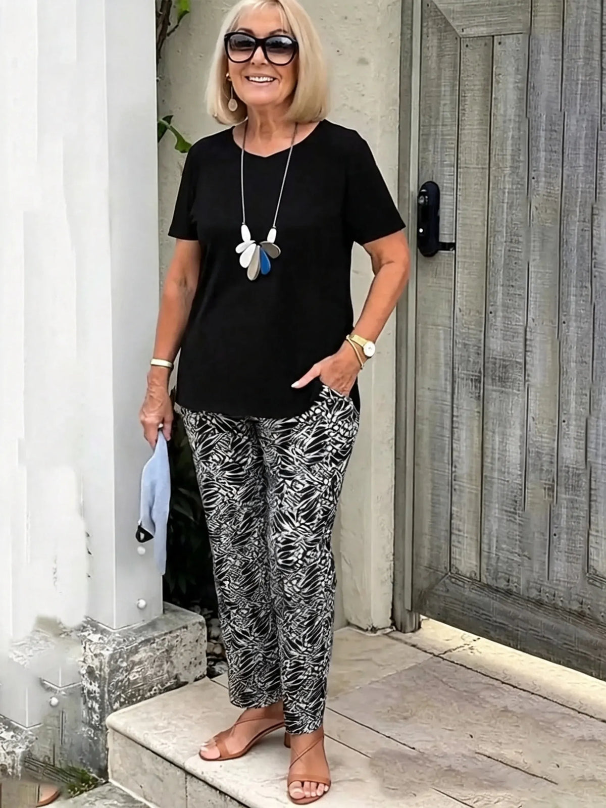 Vacation Two Piece Set Casual Holiday Loose Suit Two Piece Seaside Suit Holiday Clothing Sun Protection Suit