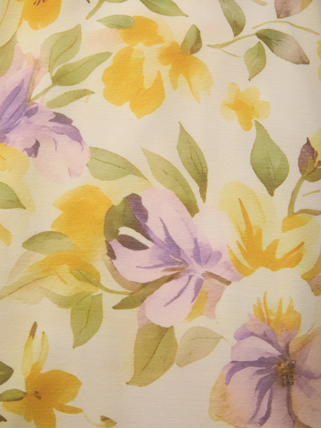 Yellow Floral Ruched Chiffon Boat Neck Sleeveless A-Line Maxi Dress