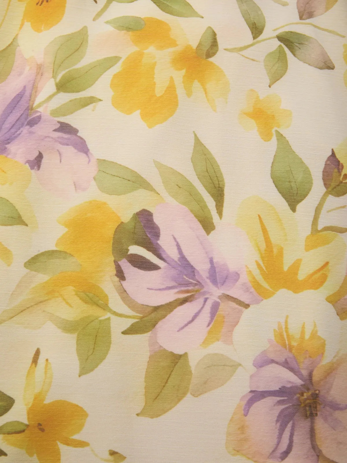 Yellow Floral Ruched Chiffon Boat Neck Sleeveless A-Line Maxi Dress
