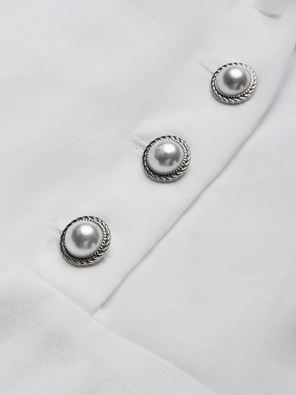 Linen Maxi Dress, Half Sleeve, Shawl Collar, Plain, Vintage, White
