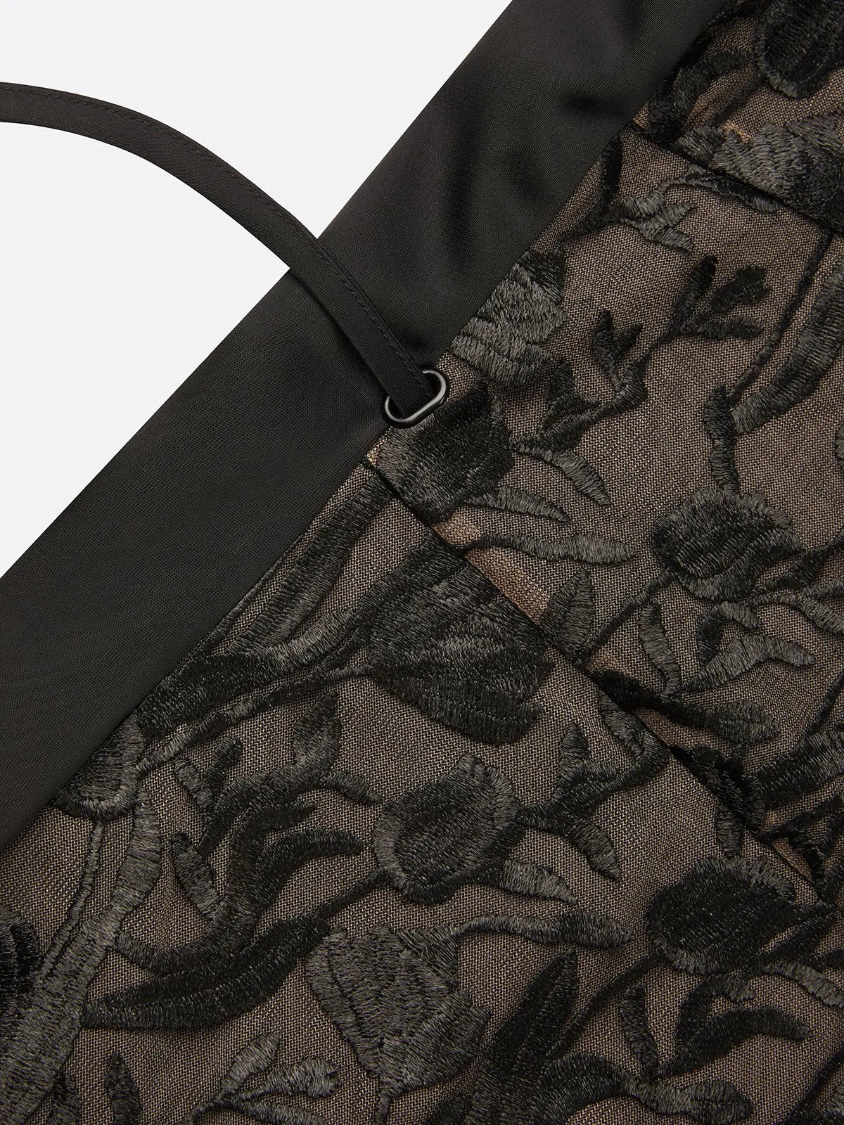 Black Lace Embroidery Sheer Mesh V Neck Sleeveless Wrap Sheath Maxi Dress
