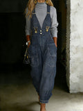 Women’s Casual Stylish One Piece Denim Jumpsuit