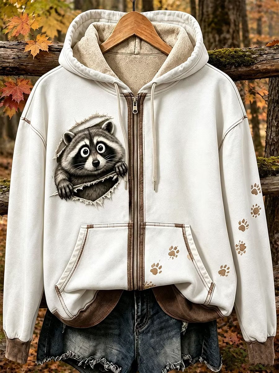 Women's Vintage Animal Print Hoodie