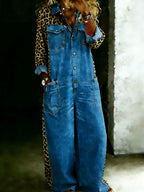 Women’s Cotton One Piece Shirt Denim Jumpsuit