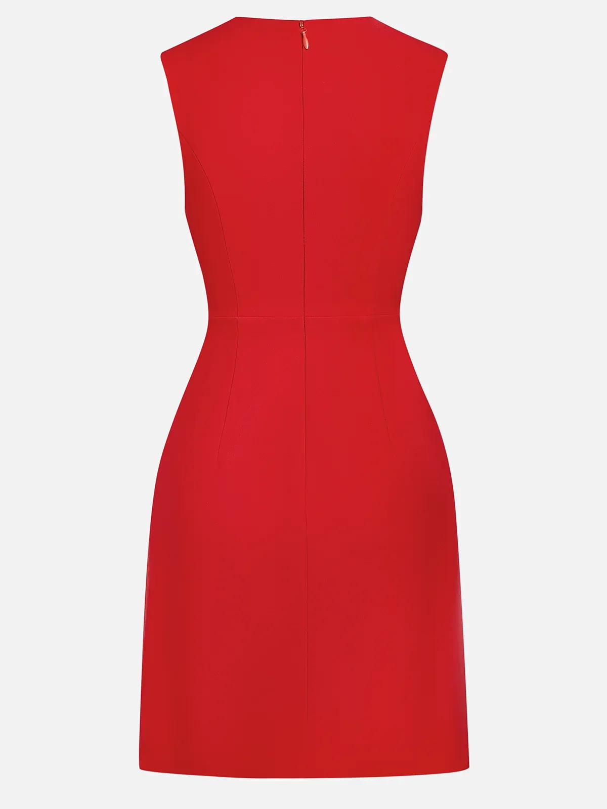 Red Butterfly Buckle Classic Crew Neck Sleeveless A-Line Mini Homecoming Dress