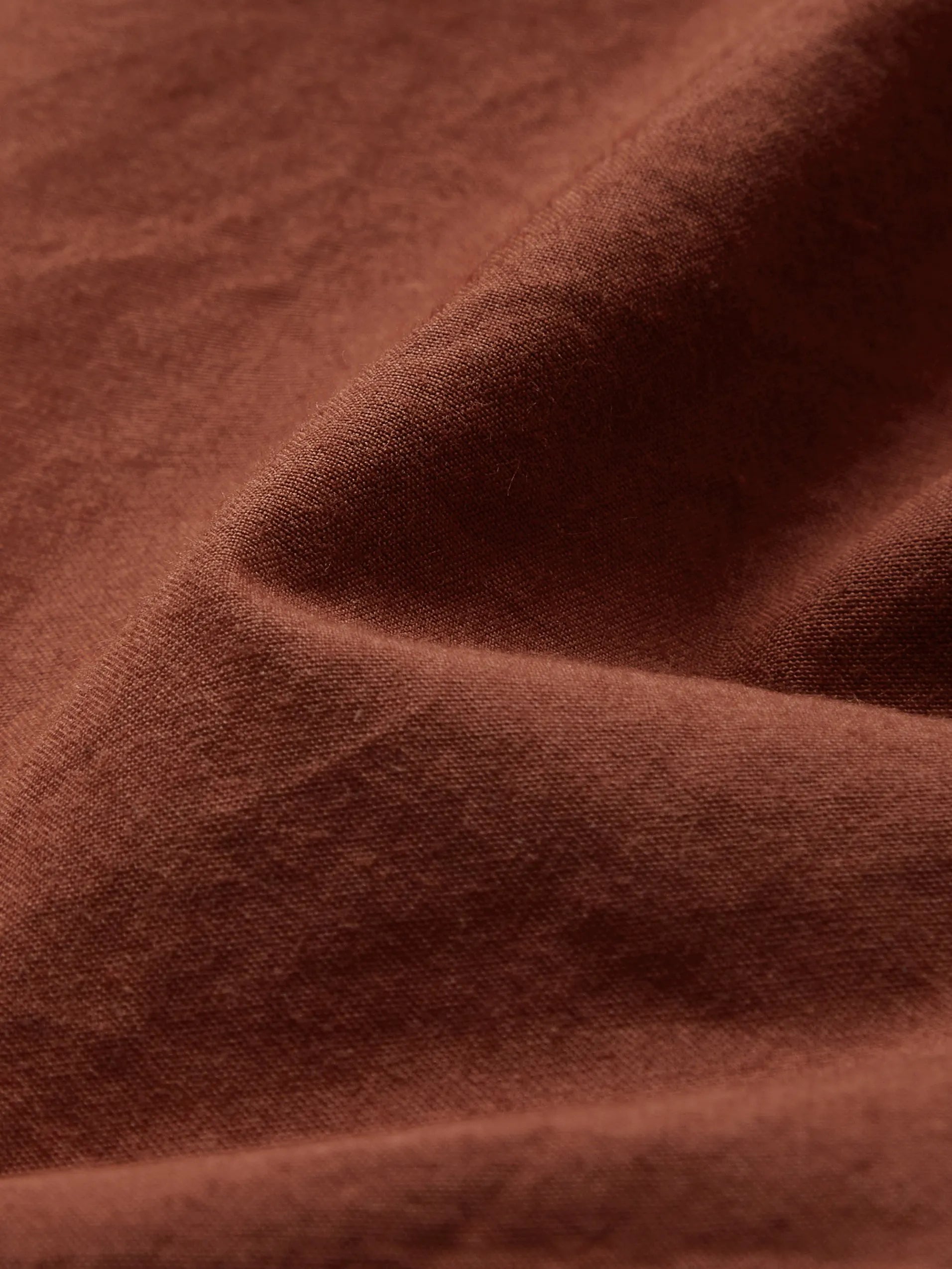 Maxi Cotton Dress, Long Sleeves, Shawl Collar, Plain, Button Design, Vintage, Brick Red