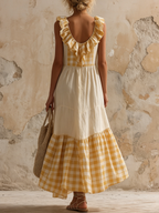 Ruffled Gingham Tiered Maxi Dress