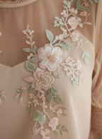 Elegant Floral Embroidered Sheer Blouse