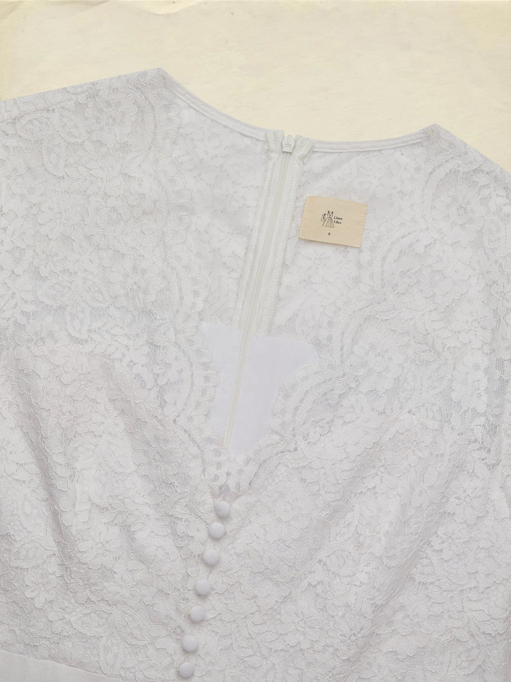 Midi Cotton Dress, Short Sleeves, Plain, Lace, Vacation, Vintage, White
