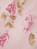 Pink Classic Floral Halter Short Sleeve A-Line Maxi Dress