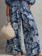 Effortless Floral Print Wide-Leg Set