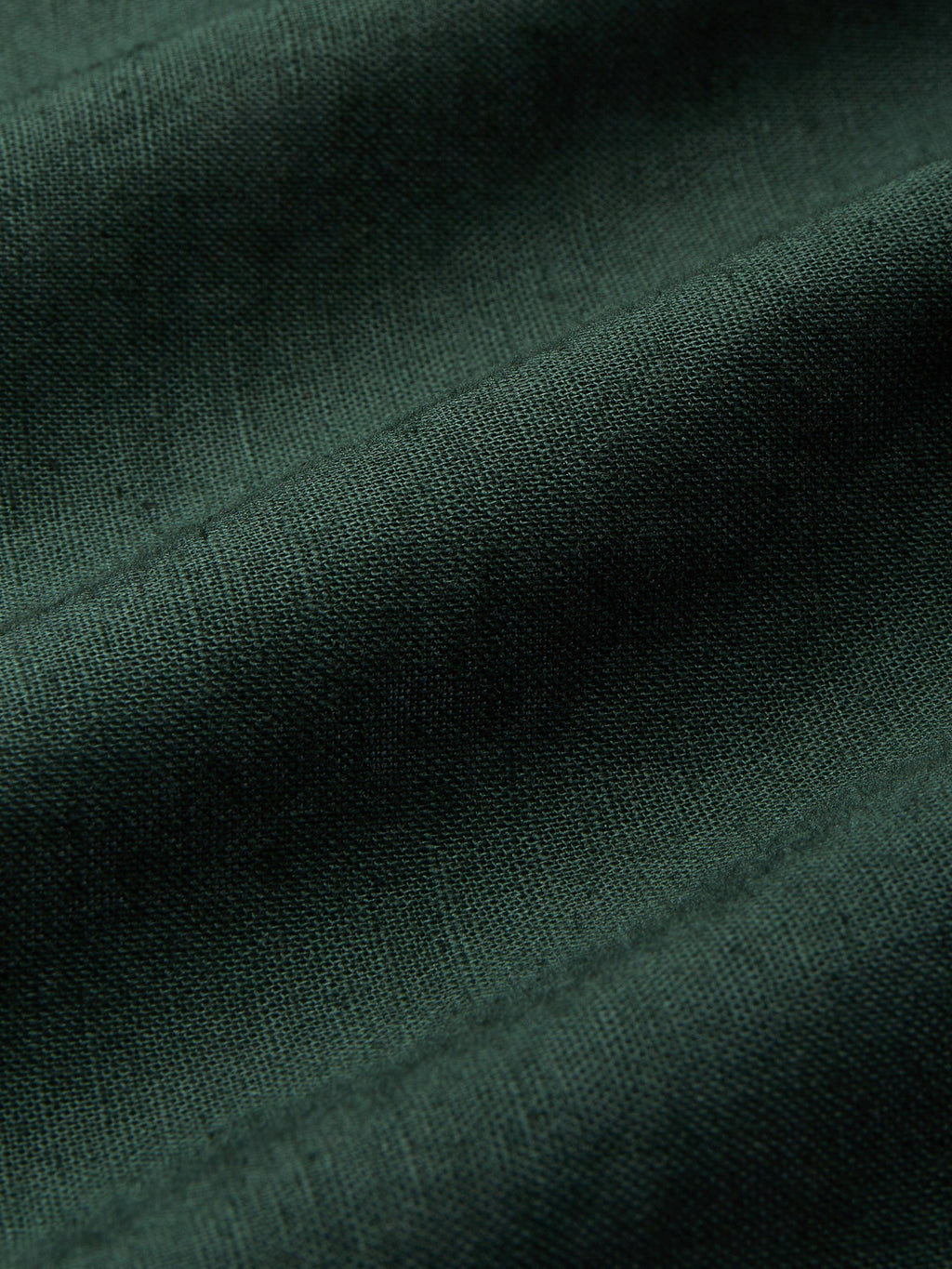 Midi Linen Dress , Half Sleeve, Sweetheart Neck, Plain, Vintage, Deep Green