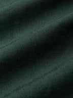Midi Linen Dress , Half Sleeve, Sweetheart Neck, Plain, Vintage, Deep Green