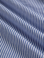 Linen Blouse, Sleeveless, Off The Shoulder, Striped, 3D Floral, French Vintage, Blue