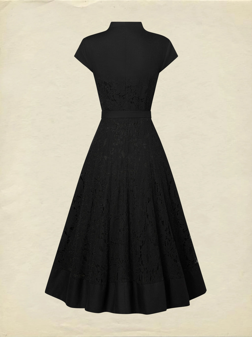 Midi Linen Dress, Sleeveless, V Neck, Lace, Button Design, French Vintage, Black