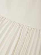 Off White Ruched Split Joint Knit Spaghetti Sleeveless Sheath Maxi Dress