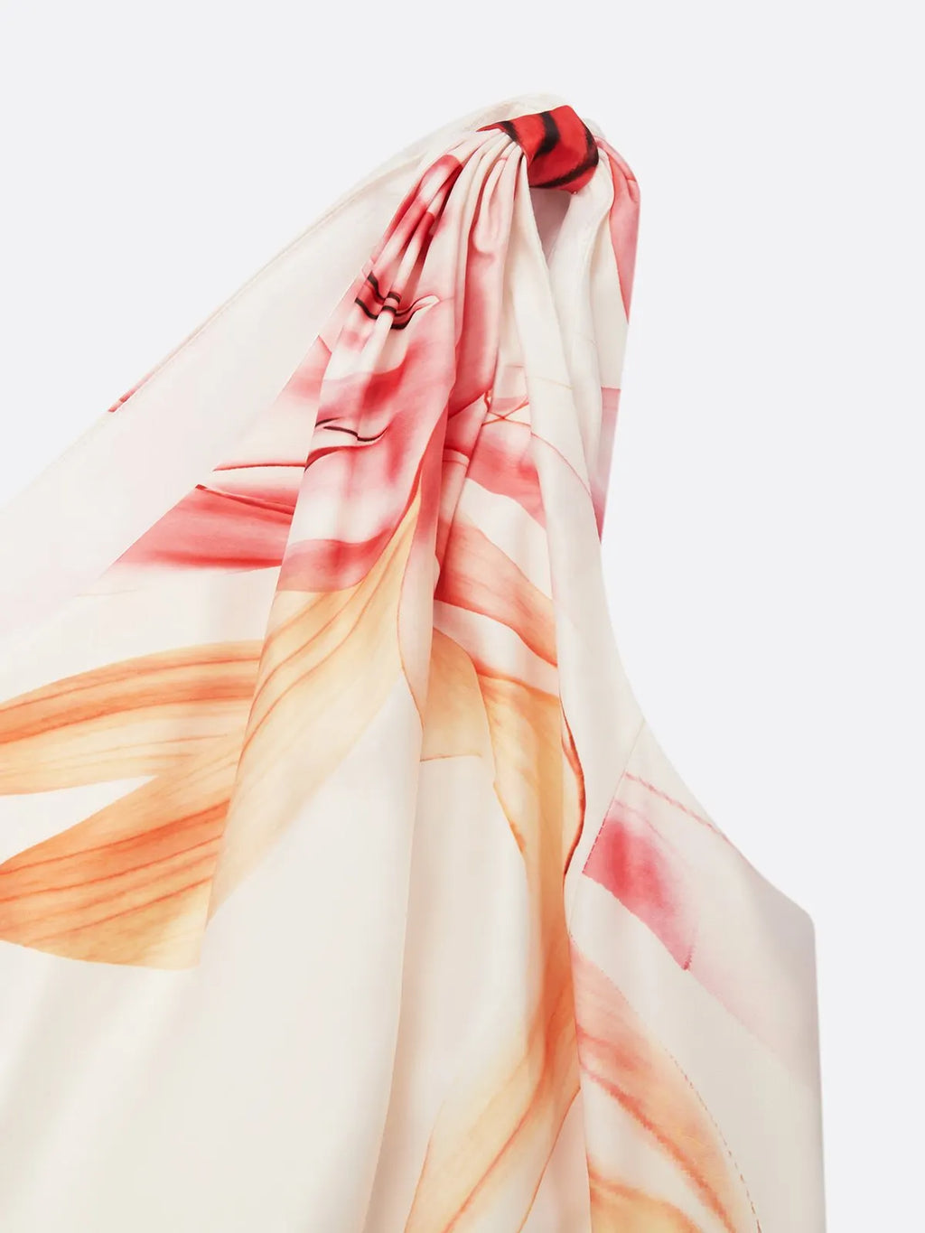Romantic Floral Print One-Shoulder Garden Wedding Guest Dress