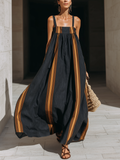 Dark Indigo Striped Denim Maxi Dress