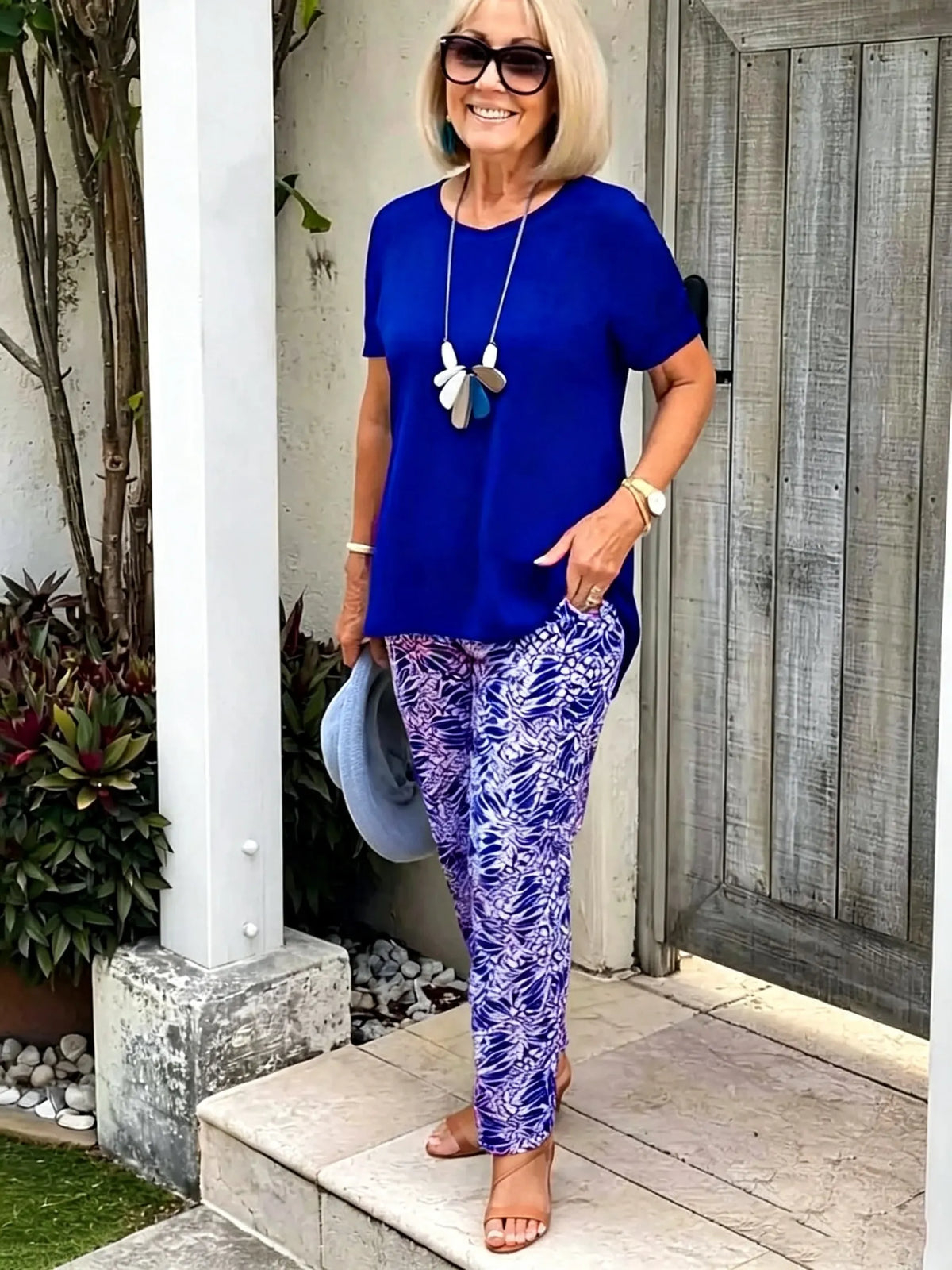 Vacation Two Piece Set Casual Holiday Loose Suit Two Piece Seaside Suit Holiday Clothing Sun Protection Suit