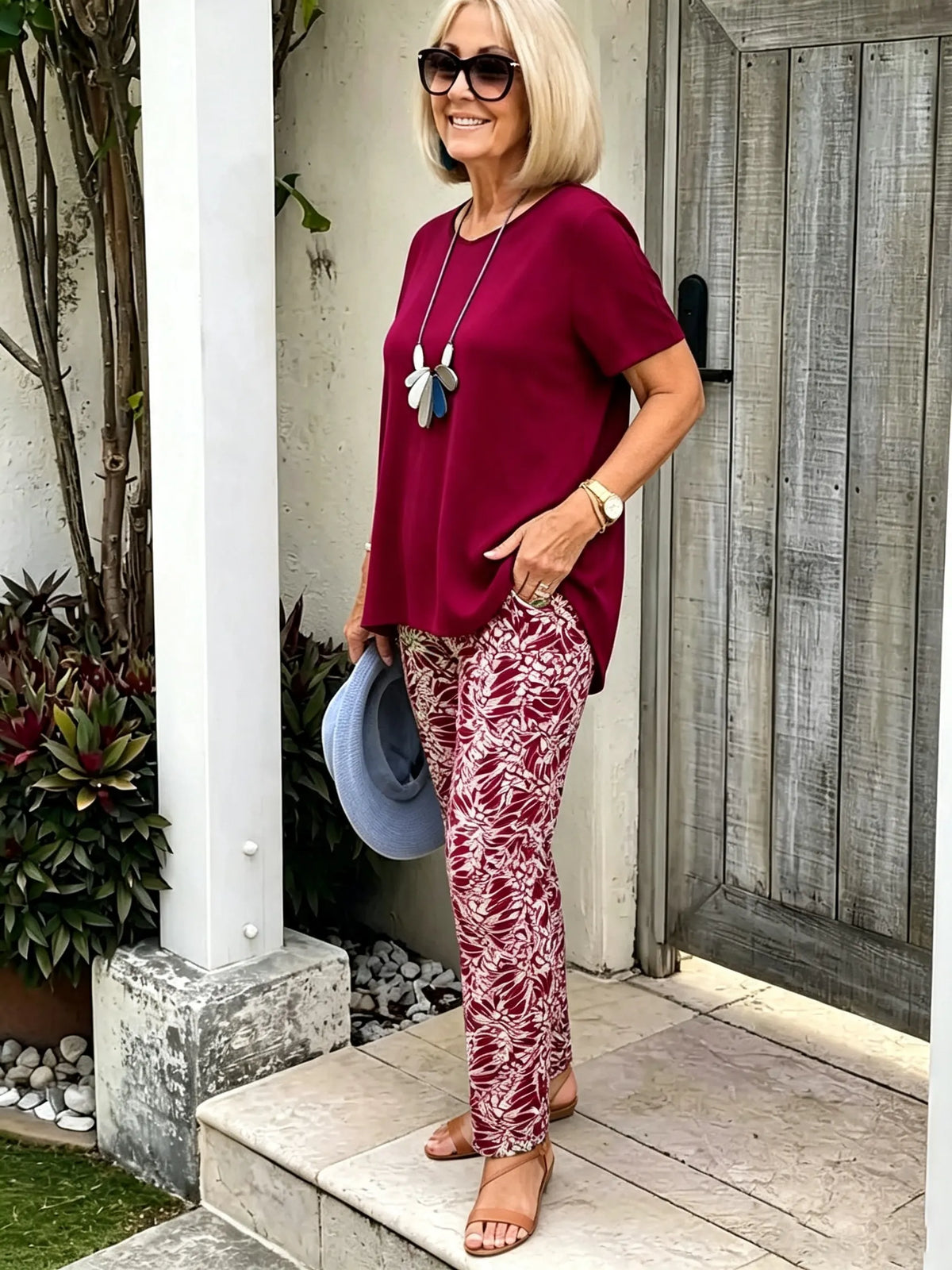 Vacation Two Piece Set Casual Holiday Loose Suit Two Piece Seaside Suit Holiday Clothing Sun Protection Suit