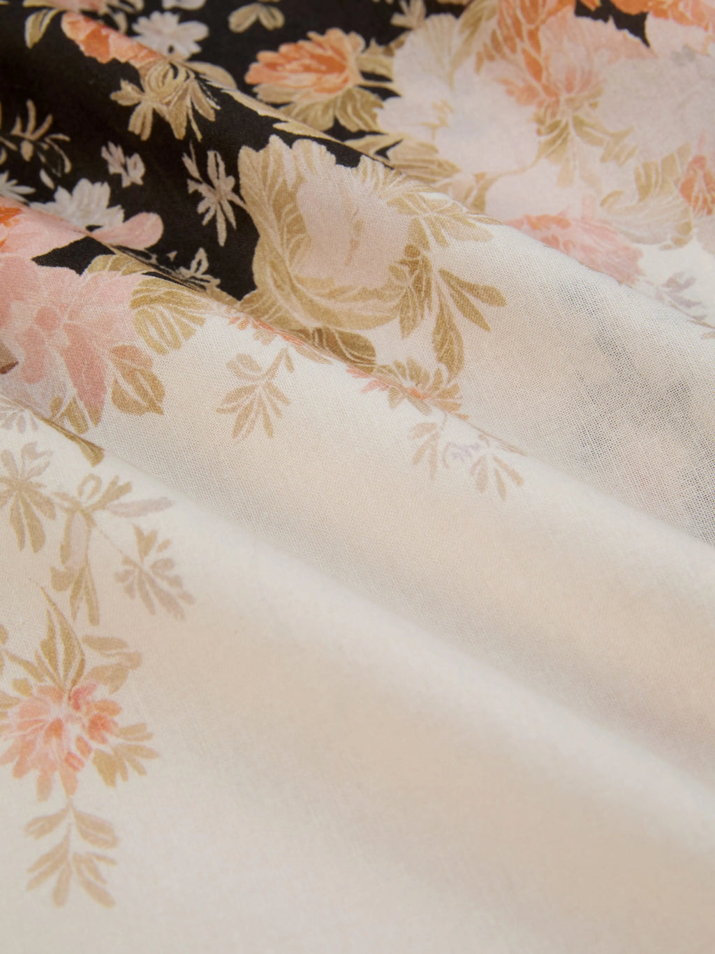 Midi Cotton Dress, Sleeveless, Sweetheart Neck, Floral, Suspenders, Vacation, Vintage, Apricot